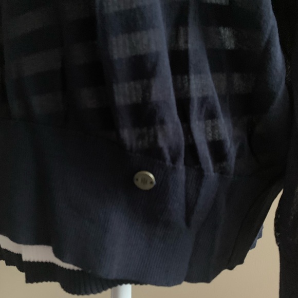 Blue Double Layered Sheer Top Blouse Shirt - Picture 4 of 8